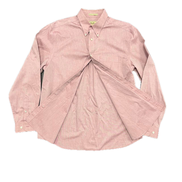 Vintage Eddie Bauer Pink Button Up Shirt Large Cotton Preppy Workwear - Picture 5 of 8